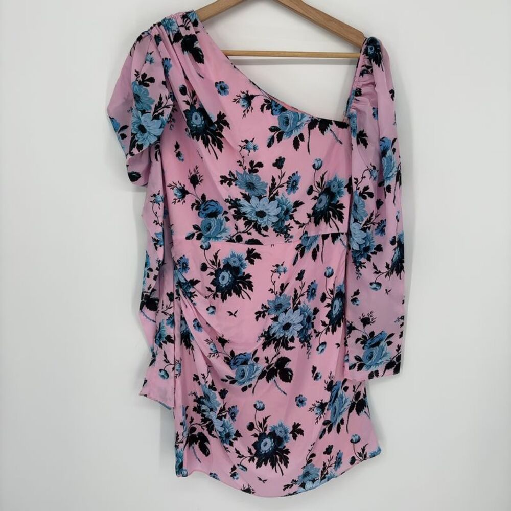 Les Rêveries Off-the-Shoulder Silk Mini Dress